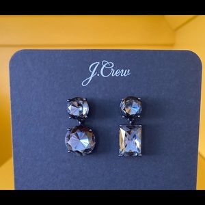 J CREW Mismatched Crystal Drop Earrings